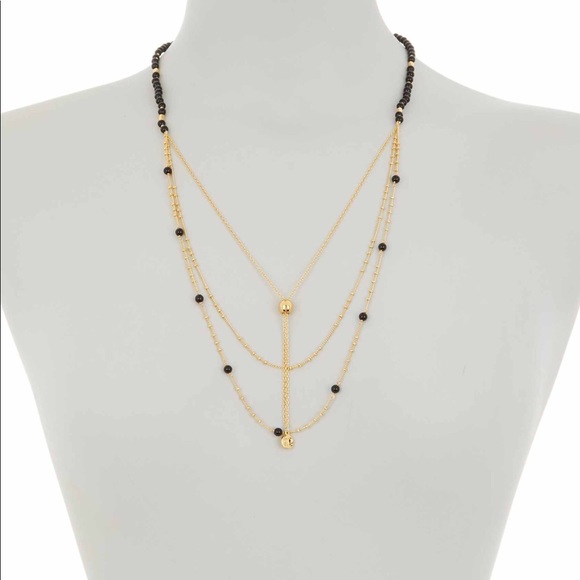 Gorjana Jewelry - gorjana 18k gold plated onyx layered necklace